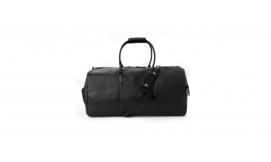 THE "LEATHER DUFFLE BAG WITH SHOE COMPARTMENT" COAL