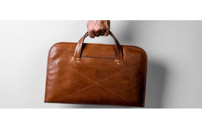 THE "ASHWATHAMA BRIEFCASE" LEATHER LAPTOP BAG