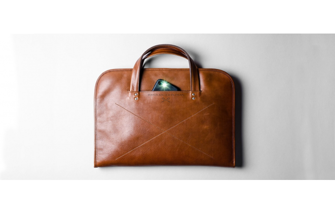 THE "ASHWATHAMA BRIEFCASE" LEATHER LAPTOP BAG