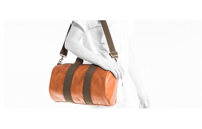 THE"BARREL GYM " DUFFLE BAG TAN