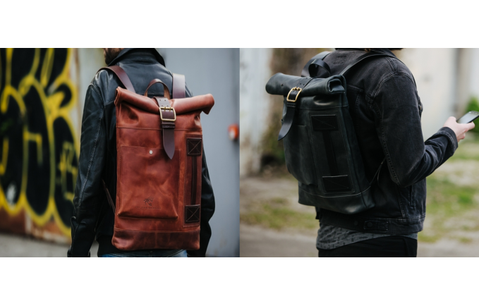 THE "LEGENDARY BHISMA" LEATHER ROLL TOP BAG