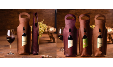THE "MADYA LEATHER WINE CASE" TOTE BAG